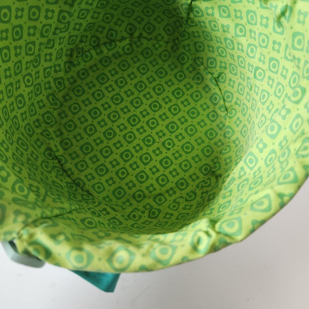 Pastel Blue 9.5" Easter Basket With Handle Green Fabric Liner Spring Deco Basket - Picture 4 of 6